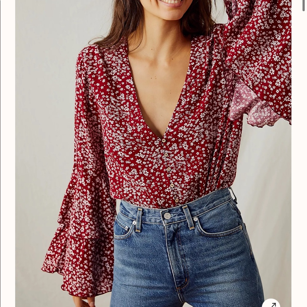 Free People Ditsy Floral Bodysuit
